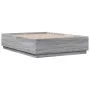 Sonoma gray engineered wood bed frame 135x190 cm by vidaXL, Beds and slatted bases - Ref: Foro24-3209742, Price: 146,48 €, Di...