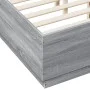 Sonoma gray engineered wood bed frame 135x190 cm by vidaXL, Beds and slatted bases - Ref: Foro24-3209742, Price: 146,48 €, Di...
