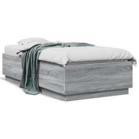 Sonoma-grauer Holzwerkstoff-Bettrahmen 90 x 190 cm von vidaXL, Betten und Lattenroste - Ref: Foro24-3209756, Preis: 114,21 €,...