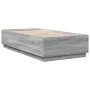 Sonoma gray engineered wood bed frame 90x190 cm by vidaXL, Beds and slatted bases - Ref: Foro24-3209756, Price: 112,86 €, Dis...