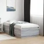 Sonoma gray engineered wood bed frame 90x190 cm by vidaXL, Beds and slatted bases - Ref: Foro24-3209756, Price: 112,86 €, Dis...