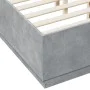 Concrete gray engineered wood bed frame 135x190cm by vidaXL, Beds and slatted bases - Ref: Foro24-3209740, Price: 142,13 €, D...