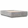 Betongrauer Bettrahmen aus Holzwerkstoff, 160 x 200 cm von vidaXL, Betten und Lattenroste - Ref: Foro24-3209691, Preis: 155,2...