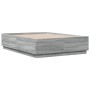 Estructura de cama madera de ingeniería gris Sonoma 140x190 cm