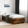 Bed frame with LED lights smoked oak wood 90x190 cm by vidaXL, Beds and slatted bases - Ref: Foro24-3209664, Price: 129,30 €,...