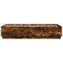 Bed frame with LED lights smoked oak wood 90x190 cm by vidaXL, Beds and slatted bases - Ref: Foro24-3209664, Price: 130,80 €,...