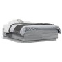 Sonoma gray wood bed frame with LED lights 135x190 cm by vidaXL, Beds and slatted bases - Ref: Foro24-3209651, Price: 174,36 ...