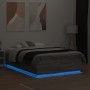 Sonoma gray wood bed frame with LED lights 135x190 cm by vidaXL, Beds and slatted bases - Ref: Foro24-3209651, Price: 174,36 ...