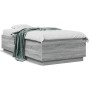 Sonoma gray wood bed frame with LED lights 75x190 cm by vidaXL, Beds and slatted bases - Ref: Foro24-3209672, Price: 129,35 €...