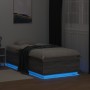 Sonoma gray wood bed frame with LED lights 75x190 cm by vidaXL, Beds and slatted bases - Ref: Foro24-3209672, Price: 129,35 €...