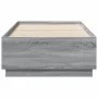 Sonoma-graues Holzbettgestell mit LED-Leuchten, 75 x 190 cm von vidaXL, Betten und Lattenroste - Ref: Foro24-3209672, Preis: ...