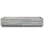 Sonoma gray wood bed frame with LED lights 75x190 cm by vidaXL, Beds and slatted bases - Ref: Foro24-3209672, Price: 129,35 €...
