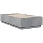 Bed frame with LED lights concrete gray wood 75x190 cm by vidaXL, Beds and slatted bases - Ref: Foro24-3209670, Price: 124,80...