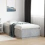 Bed frame with LED lights concrete gray wood 75x190 cm by vidaXL, Beds and slatted bases - Ref: Foro24-3209670, Price: 124,80...
