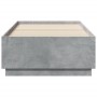 Bed frame with LED lights concrete gray wood 75x190 cm by vidaXL, Beds and slatted bases - Ref: Foro24-3209670, Price: 126,31...