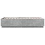 Bed frame with LED lights concrete gray wood 75x190 cm by vidaXL, Beds and slatted bases - Ref: Foro24-3209670, Price: 126,31...