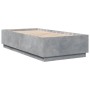 Concrete gray engineered wood bed frame 75x190 cm by vidaXL, Beds and slatted bases - Ref: Foro24-3209761, Price: 107,17 €, D...