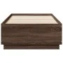 Bed frame with LED lights brown oak wood 90x190 cm by vidaXL, Beds and slatted bases - Ref: Foro24-3209666, Price: 132,72 €, ...