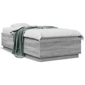 Estructura de cama madera de ingeniería gris Sonoma 75x190 cm de vidaXL, Camas y somieres - Ref: Foro24-3209763, Precio: 110,...