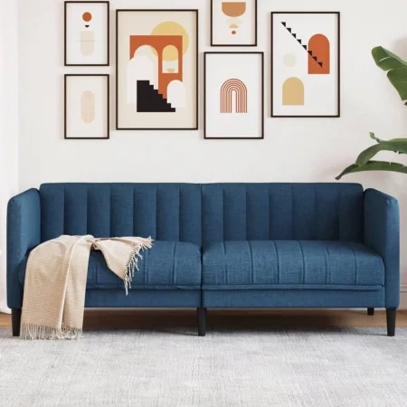 Zweiplätziges Sofa aus blauem Stoff. von vidaXL, Sofas - Ref: Foro24-372610, Preis: 292,15 €, Rabatt: %