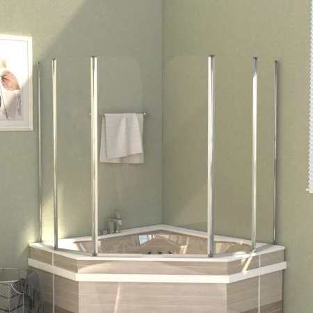 Shower screens 2 units clear tempered glass 104x130 cm by vidaXL, shower doors - Ref: Foro24-146228, Price: 241,26 €, Discoun...