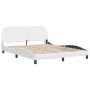 Bed frame with LED lights white PE leather 160x200 cm by vidaXL, Beds and slatted bases - Ref: Foro24-3214118, Price: 201,28 ...