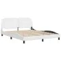 Bed frame with LED lights white PE leather 160x200 cm by vidaXL, Beds and slatted bases - Ref: Foro24-3214118, Price: 225,05 ...