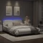 Bed frame with LED lights white PE leather 160x200 cm by vidaXL, Beds and slatted bases - Ref: Foro24-3214118, Price: 225,05 ...