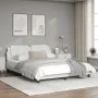 Bed frame with LED lights white PE leather 160x200 cm by vidaXL, Beds and slatted bases - Ref: Foro24-3214118, Price: 225,05 ...