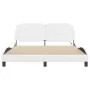Estructura de cama con luces LED cuero PE blanco 160x200 cm de vidaXL, Camas y somieres - Ref: Foro24-3214118, Precio: 220,06...