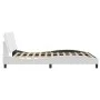 Bed frame with LED lights white PE leather 160x200 cm by vidaXL, Beds and slatted bases - Ref: Foro24-3214118, Price: 225,05 ...