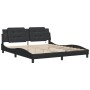 Estructura de cama con luz LED cuero sintético negro 180x200 cm de vidaXL, Camas y somieres - Ref: Foro24-3214124, Precio: 23...
