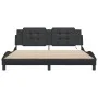 Bed frame with LED light black synthetic leather 180x200 cm by vidaXL, Beds and slatted bases - Ref: Foro24-3214124, Price: 2...