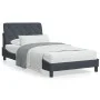 Dark gray velvet bed frame with headboard 100x200 cm by vidaXL, Beds and slatted bases - Ref: Foro24-3207906, Price: 157,54 €...