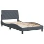 Dark gray velvet bed frame with headboard 100x200 cm by vidaXL, Beds and slatted bases - Ref: Foro24-3207906, Price: 157,54 €...
