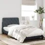 Dark gray velvet bed frame with headboard 100x200 cm by vidaXL, Beds and slatted bases - Ref: Foro24-3207906, Price: 157,54 €...