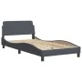 Dark gray velvet bed frame with headboard 100x200 cm by vidaXL, Beds and slatted bases - Ref: Foro24-3207906, Price: 157,54 €...