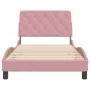 Pink velvet bed frame with headboard 100x200 cm by vidaXL, Beds and slatted bases - Ref: Foro24-3207910, Price: 170,40 €, Dis...