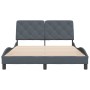 Dark gray velvet bed frame with headboard 120x200 cm by vidaXL, Beds and slatted bases - Ref: Foro24-3207912, Price: 166,79 €...