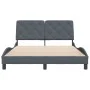 Dark gray velvet bed frame with headboard 120x200 cm by vidaXL, Beds and slatted bases - Ref: Foro24-3207912, Price: 174,46 €...
