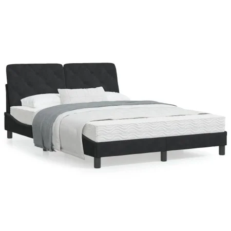 Bettrahmen mit schwarzem Samtkopfteil 140x190 cm von vidaXL, Betten und Lattenroste - Ref: Foro24-3207919, Preis: 195,19 €, R...