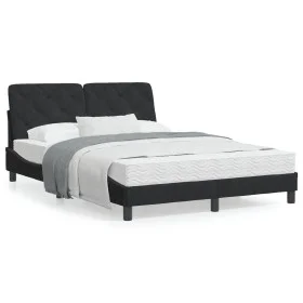 Bed frame with black velvet headboard 140x200 cm by vidaXL, Beds and slatted bases - Ref: Foro24-3207925, Price: 193,14 €, Di...