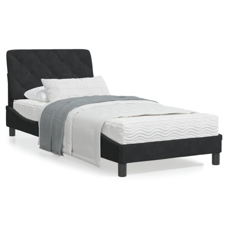 Black velvet bed frame with LED lights 90x200 cm by vidaXL, Beds and slatted bases - Ref: Foro24-3213833, Price: 166,47 €, Di...