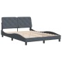 Estructura de cama luces LED terciopelo gris oscuro 140x190 cm de vidaXL, Camas y somieres - Ref: Foro24-3213850, Precio: 200...
