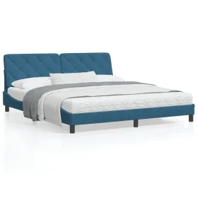 Blue velvet bed frame with LED lights 180x200 cm by vidaXL, Beds and slatted bases - Ref: Foro24-3213871, Price: 238,62 €, Di...