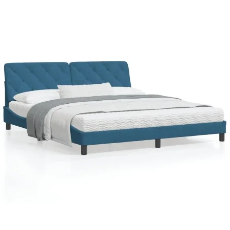 Estructura de cama con luces LED terciopelo azul 180x200 cm de vidaXL, Camas y somieres - Ref: Foro24-3213871, Precio: 237,49...