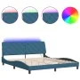 Estructura de cama con luces LED terciopelo azul 180x200 cm de vidaXL, Camas y somieres - Ref: Foro24-3213871, Precio: 237,49...