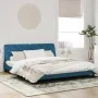 Estructura de cama con luces LED terciopelo azul 180x200 cm de vidaXL, Camas y somieres - Ref: Foro24-3213871, Precio: 237,49...