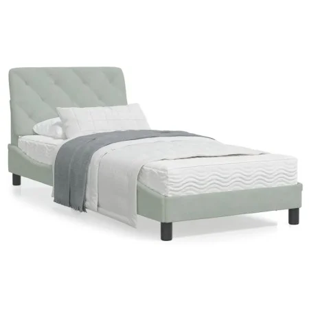 Bett mit hellgrauer Samtmatratze 80x200 cm von vidaXL, Betten und Lattenroste - Ref: Foro24-3208622, Preis: 270,73 €, Rabatt: %