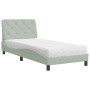 Bed with light gray velvet mattress 80x200 cm by vidaXL, Beds and slatted bases - Ref: Foro24-3208622, Price: 275,13 €, Disco...